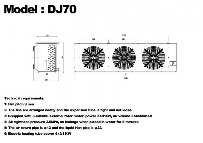 Enfriador de una sola unidad serie DJ DJ100 certificado CE, enfriador de aire dedicado para almacenamiento en frío, evaporador de techo, evaporador de equipos de refrigeración, fabricante de equipos de refrigeración, fábrica de refrigeración, almacenamiento en frío refrigerado 8