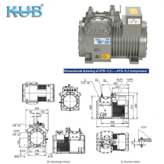 Compresor de refrigeración de 2HP a 50HP Fabricado en China Soporte compresor de pistón semihermético personalizado y económico para refrigeración de almacenamiento en frío, compresor de almacenamiento en frío, sistema de almacenamiento en frío, almacenamiento en frío industrial 4