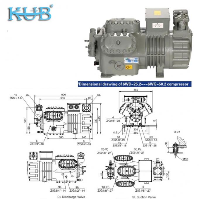 Compresor de refrigeración de 2HP a 50HP Fabricado en China Soporte compresor de pistón semihermético personalizado y económico para refrigeración de almacenamiento en frío, compresor de almacenamiento en frío, sistema de almacenamiento en frío, almacenamiento en frío industrial 7