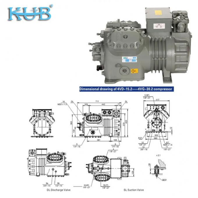 Compresor de refrigeración de 2HP a 50HP Fabricado en China Soporte compresor de pistón semihermético personalizado y económico para refrigeración de almacenamiento en frío, compresor de almacenamiento en frío, sistema de almacenamiento en frío, almacenamiento en frío industrial 6