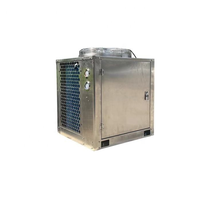 2CES-3Y compresor Tipo de caja Unidad de condensación 3HP refrigerada por aire Grilla de ventilador y cuchillas Unidad de condensación de acero inoxidable