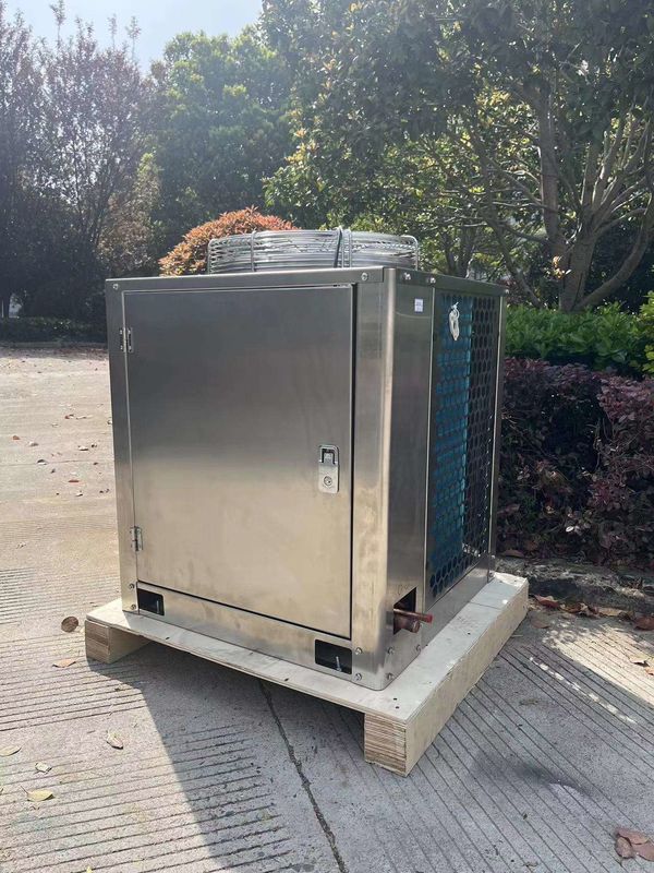 2CES-3Y compresor Tipo de caja Unidad de condensación 3HP refrigerada por aire Grilla de ventilador y cuchillas Unidad de condensación de acero inoxidable