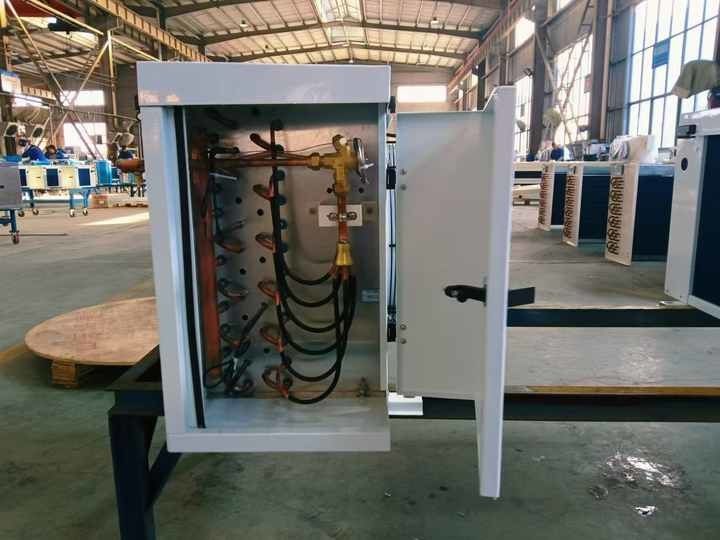 DD12 Volante de evaporador de aire de aleta de aluminio hidrófilo con bisagras Evaporador con válvula de expansión Evaporador para sala fría