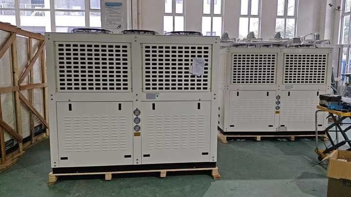 Unidad condensadora de compresor de pistón de la marca DMZL de 30HP a 50HP, unidad de refrigeración refrigerada por aire para fábricas