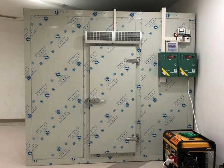 10m3 Casa de almacenamiento en frío Venta por separado Cortinas de almacenamiento en frío Repisas de ventilador -18°C Sala de almacenamiento en frío