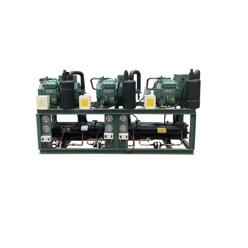 Unidad condensadora enfriada por agua con compresor de pistón de 10HP, 380V 3F 50Hz y 1 año de garantía