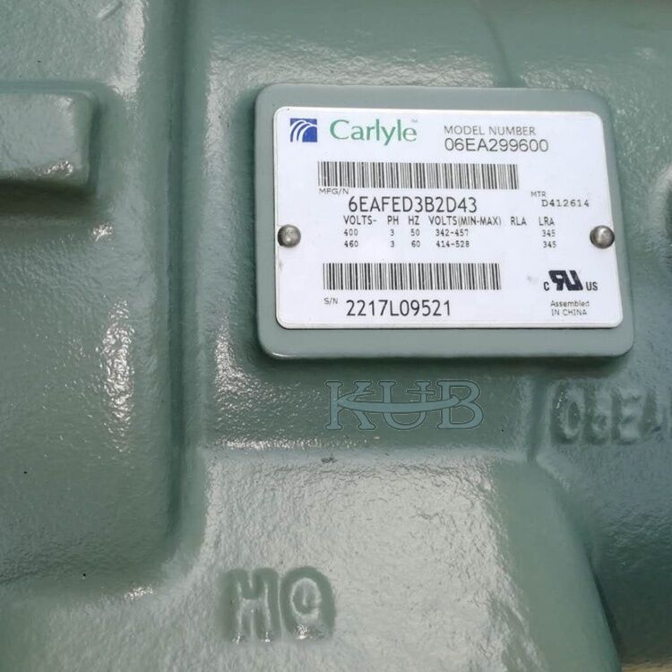 Carlyle 06E35656A0 06E75656A0 Compresor de Pistón 400v 3ph 50hz R404A Refrigeración de Temperatura Única