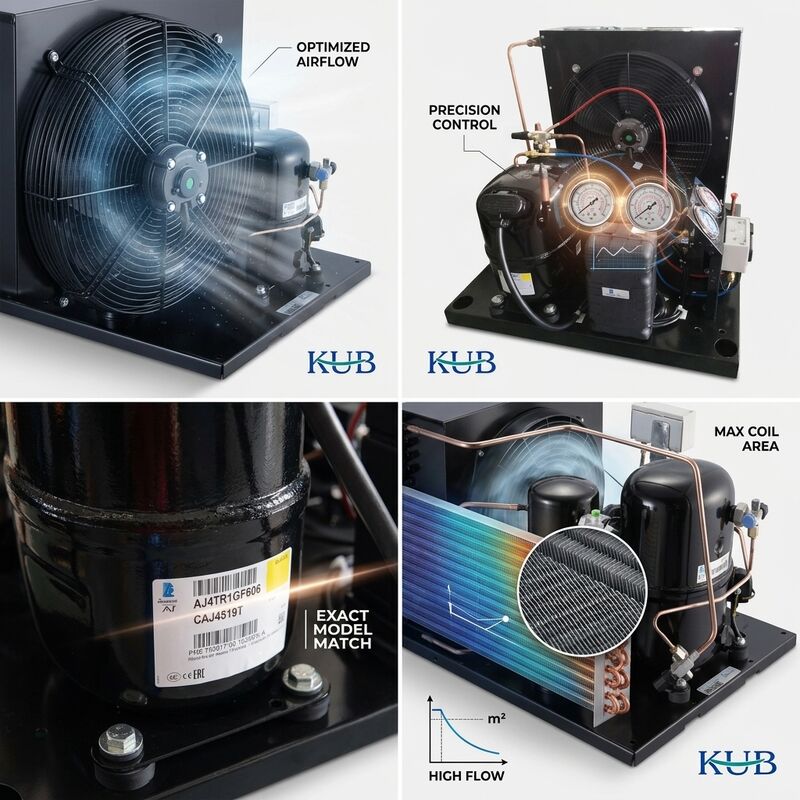 Unidad de condensación pequeña de capacidad múltiple R404A R134a Armario de visualización de congelador hermético de 1 HP a 5 HP