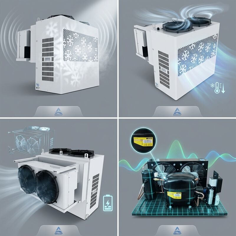 Controlador inteligente IoT pequeña unidad de condensación 2HP desplazamiento hermético R404A WiFi monitoreo remoto alarma cámara fría congelador