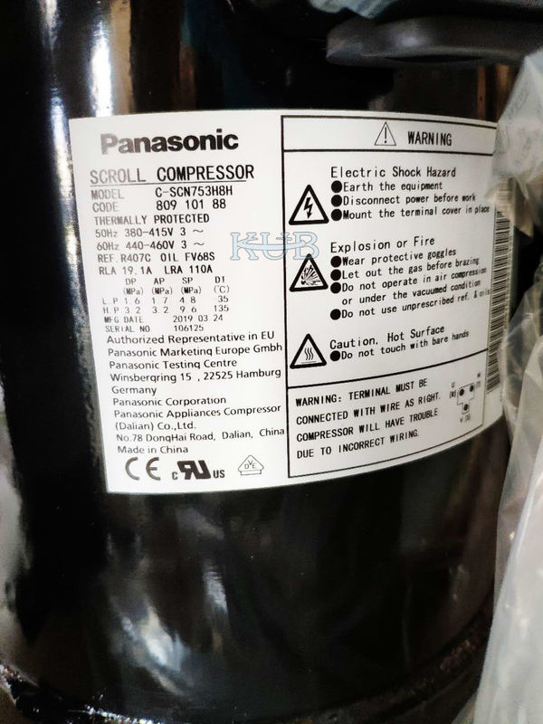 Condición hermética de la voluta de Sanyo 4.5hp r407c C-SBN373H8A nueva y precio estándar del compresor de Panasonic de la cámara fría 380V