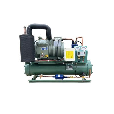Unidad de condensación refrigerada por agua de 5 HP con condensador de agua de mar con concha y tubo para sala de frío 220V 3PH 60HZ